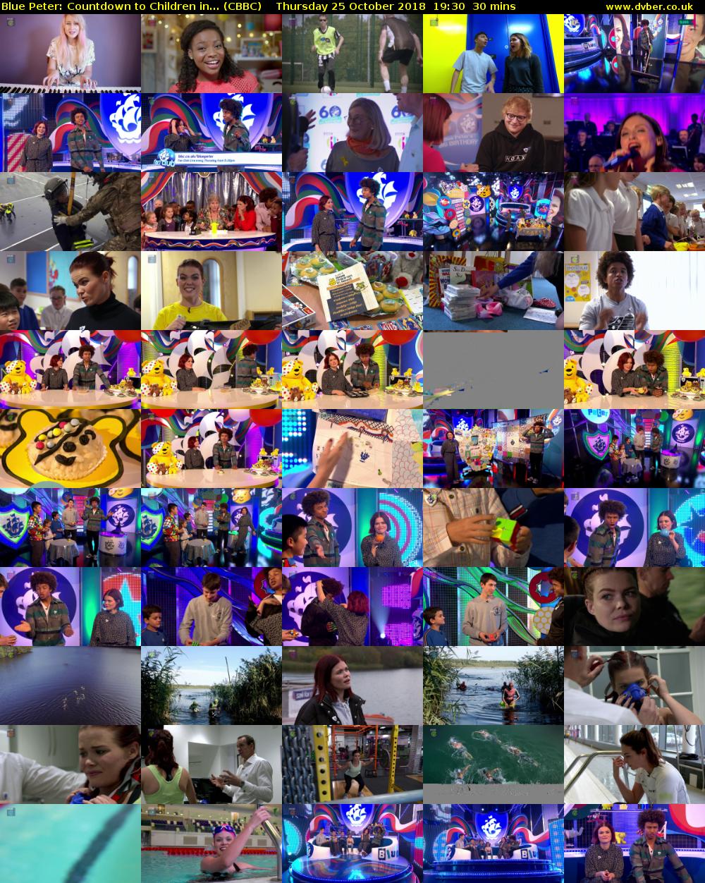 Blue Peter: Countdown to Children in... (CBBC) Thursday 25 October 2018 19:30 - 20:00