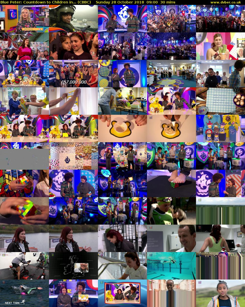 Blue Peter: Countdown to Children in... (CBBC) Sunday 28 October 2018 09:00 - 09:30