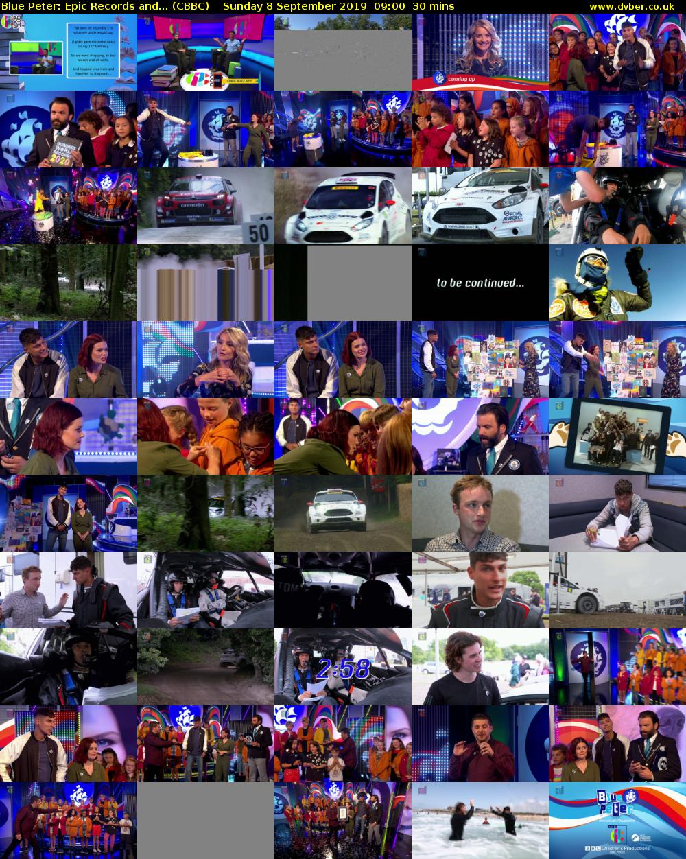Blue Peter: Epic Records and... (CBBC) Sunday 8 September 2019 09:00 - 09:30