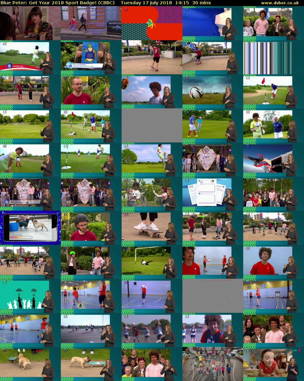 Blue Peter: Get Your 2018 Sport Badge! (CBBC) Tuesday 17 July 2018 14:15 - 14:45