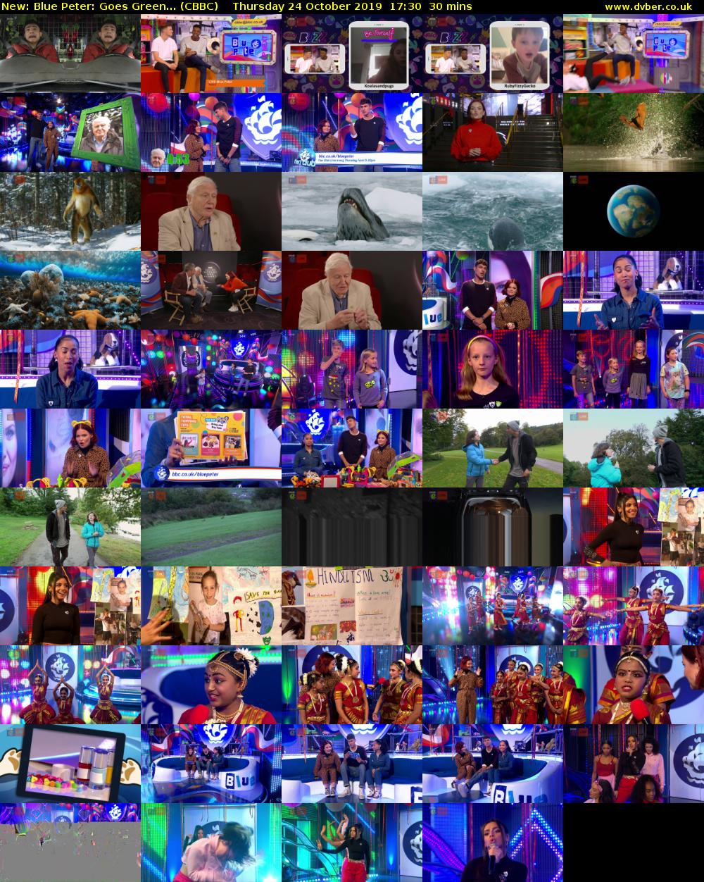 Blue Peter: Goes Green... (CBBC) Thursday 24 October 2019 17:30 - 18:00