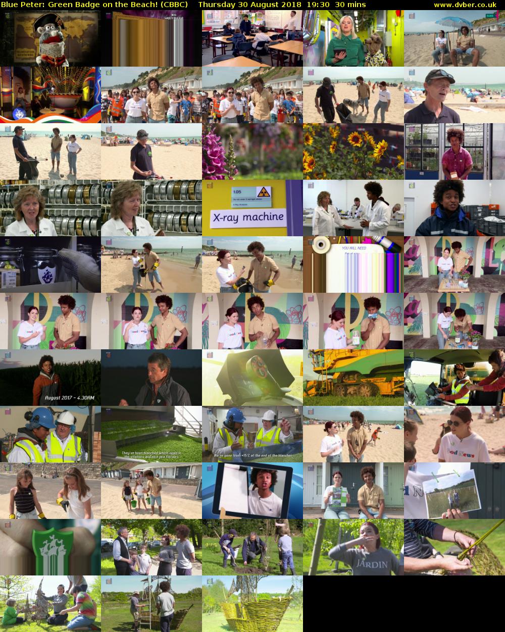 Blue Peter: Green Badge on the Beach! (CBBC) Thursday 30 August 2018 19:30 - 20:00