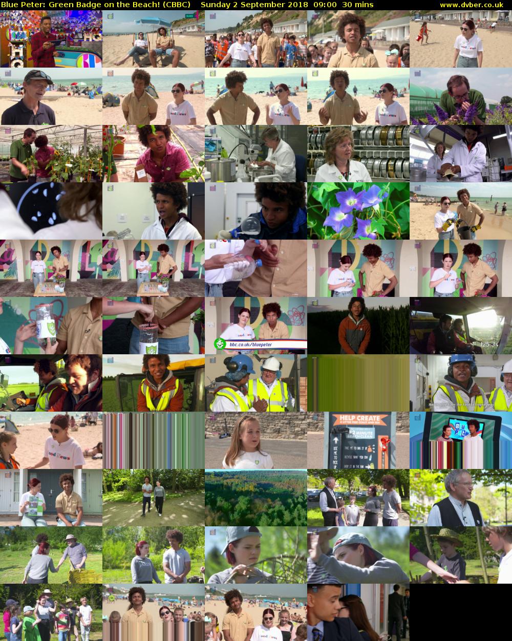 Blue Peter: Green Badge on the Beach! (CBBC) Sunday 2 September 2018 09:00 - 09:30