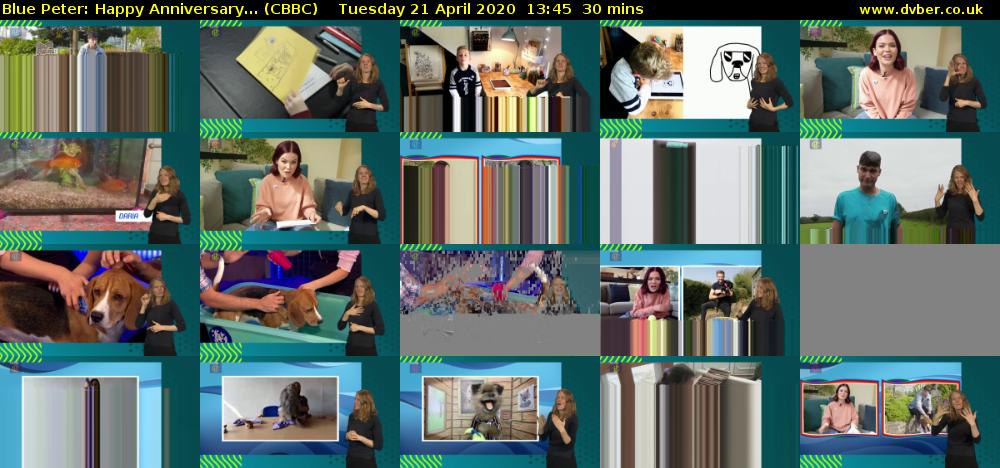 Blue Peter: Happy Anniversary... (CBBC) Tuesday 21 April 2020 13:45 - 14:15