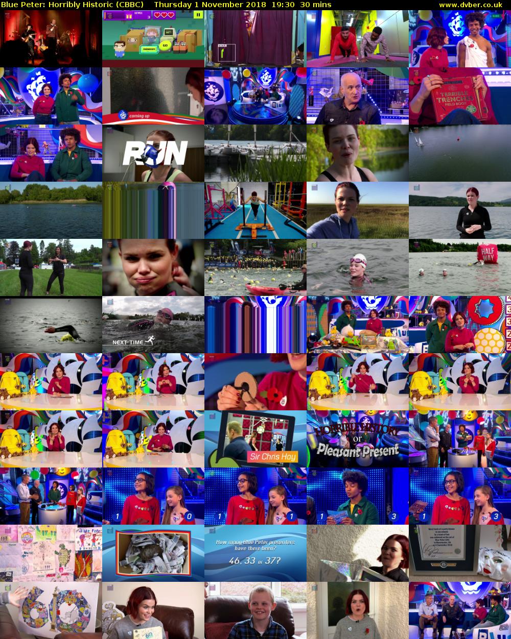 Blue Peter: Horribly Historic (CBBC) Thursday 1 November 2018 19:30 - 20:00