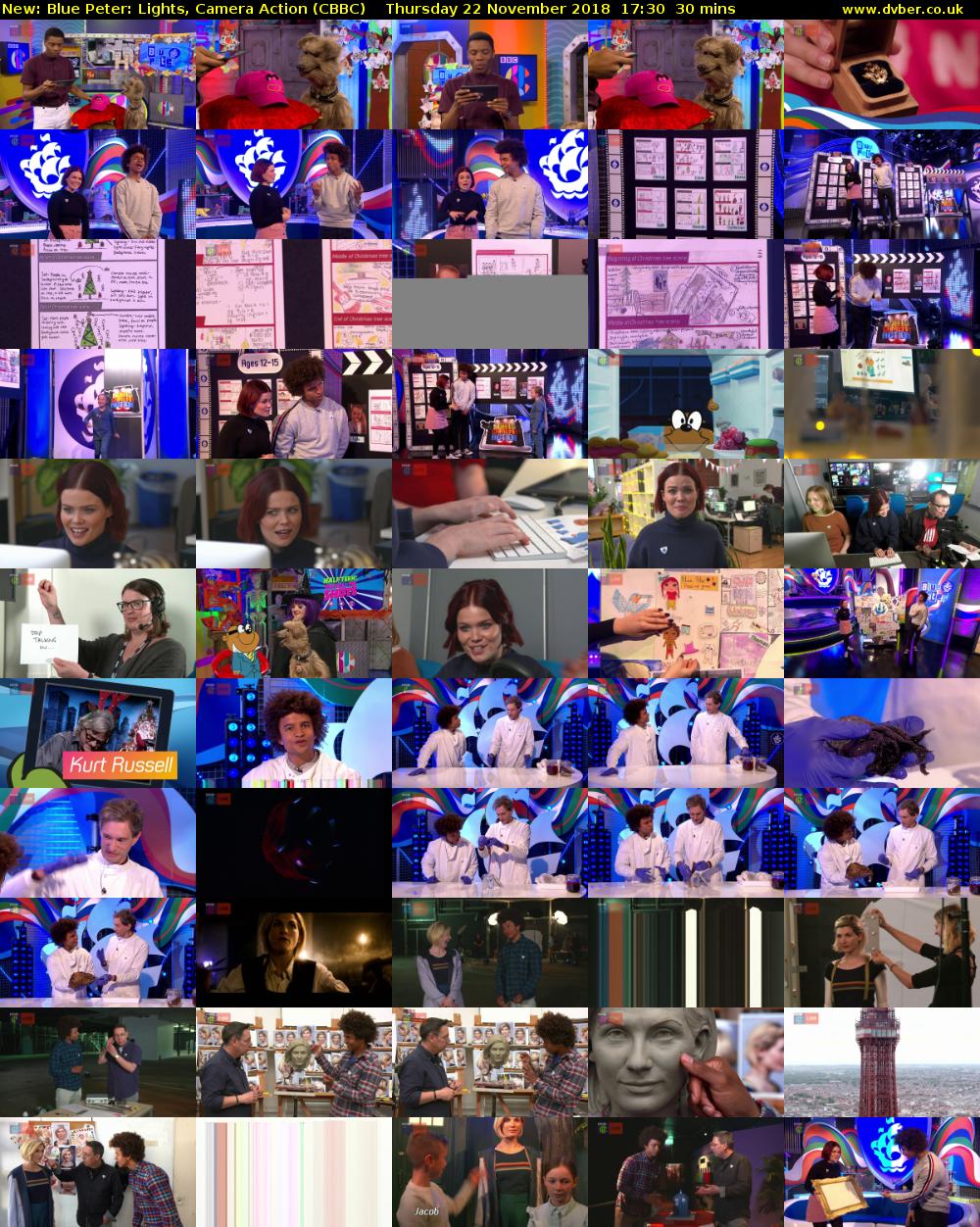 Blue Peter: Lights, Camera Action (CBBC) Thursday 22 November 2018 17:30 - 18:00
