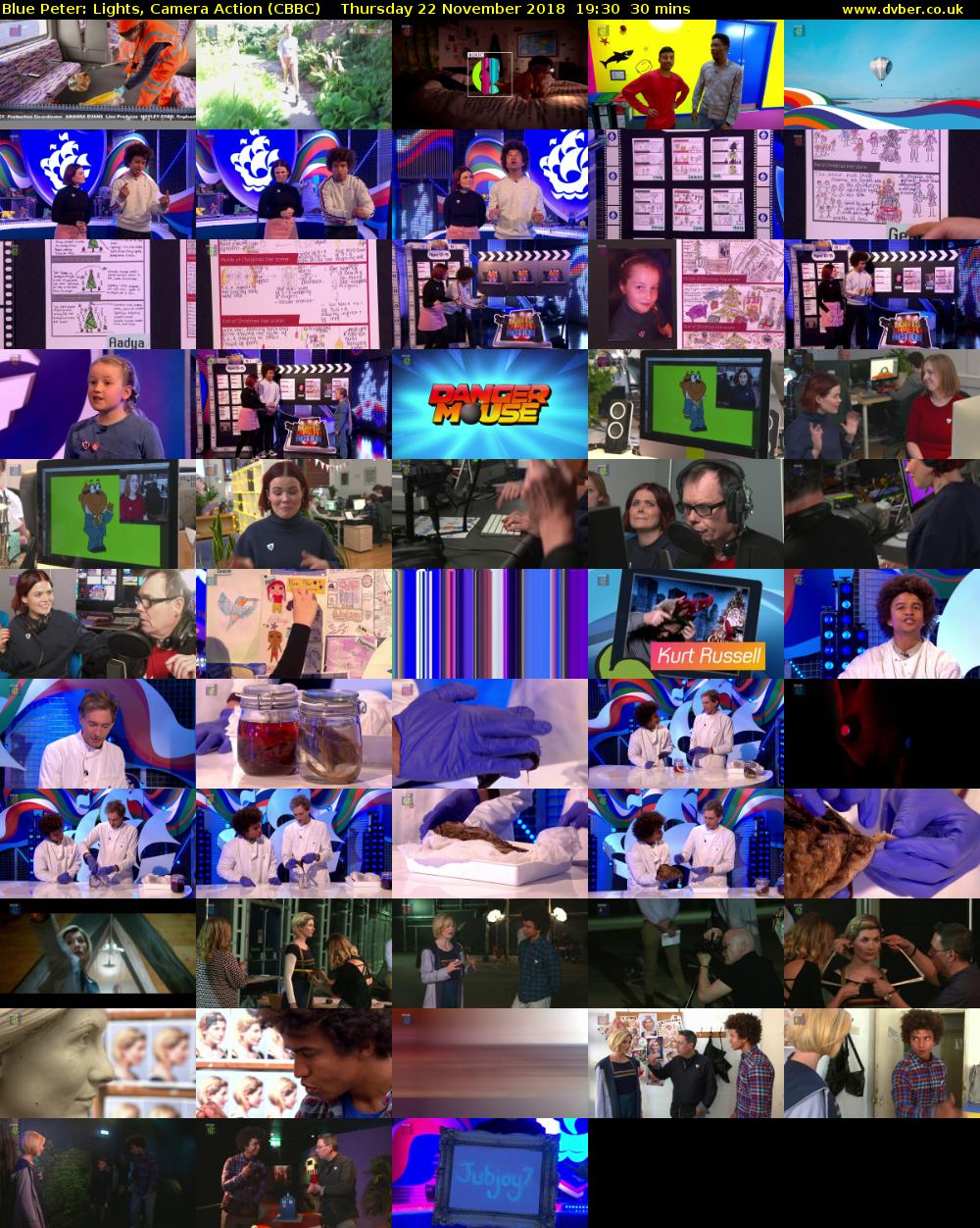 Blue Peter: Lights, Camera Action (CBBC) Thursday 22 November 2018 19:30 - 20:00