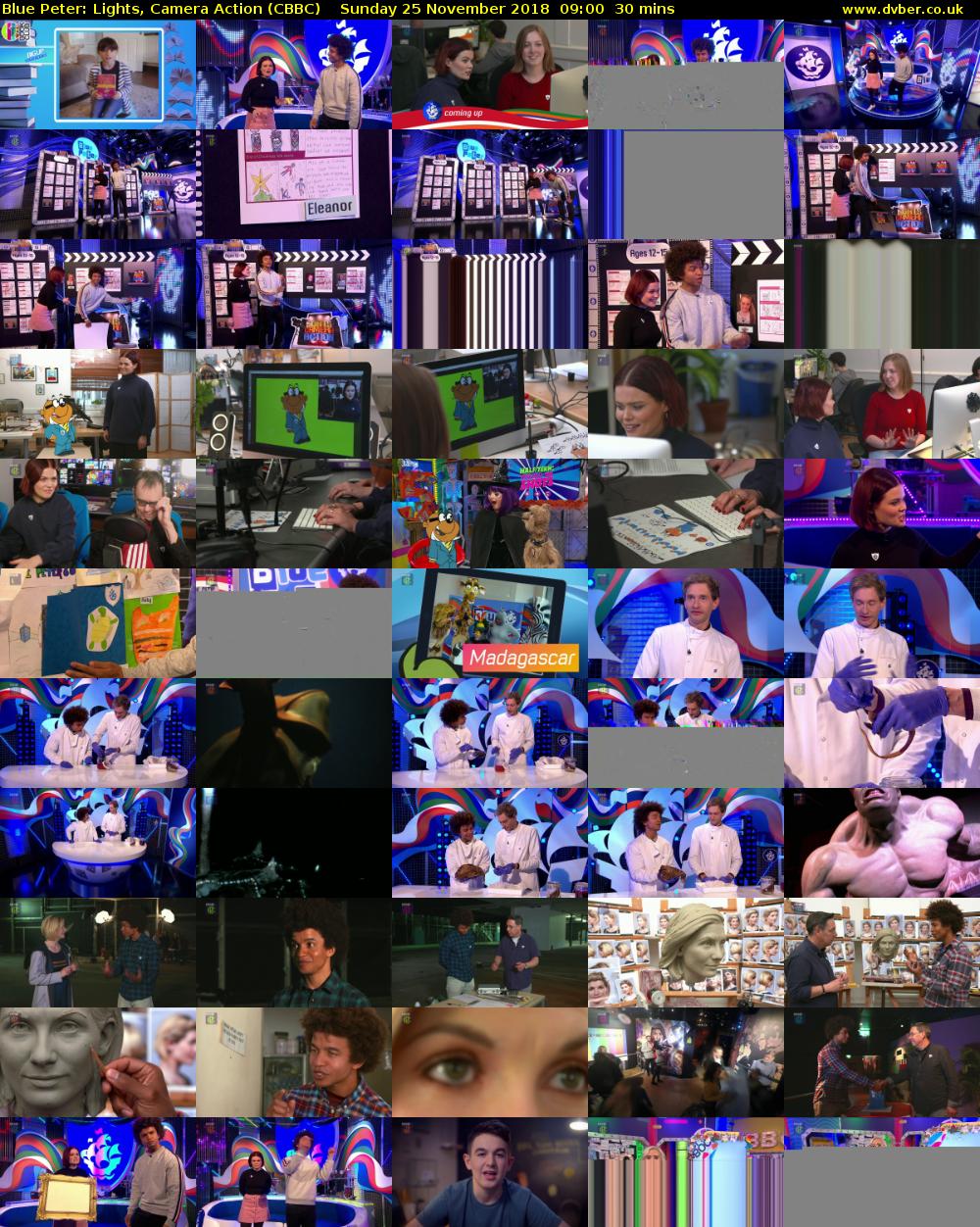 Blue Peter: Lights, Camera Action (CBBC) Sunday 25 November 2018 09:00 - 09:30
