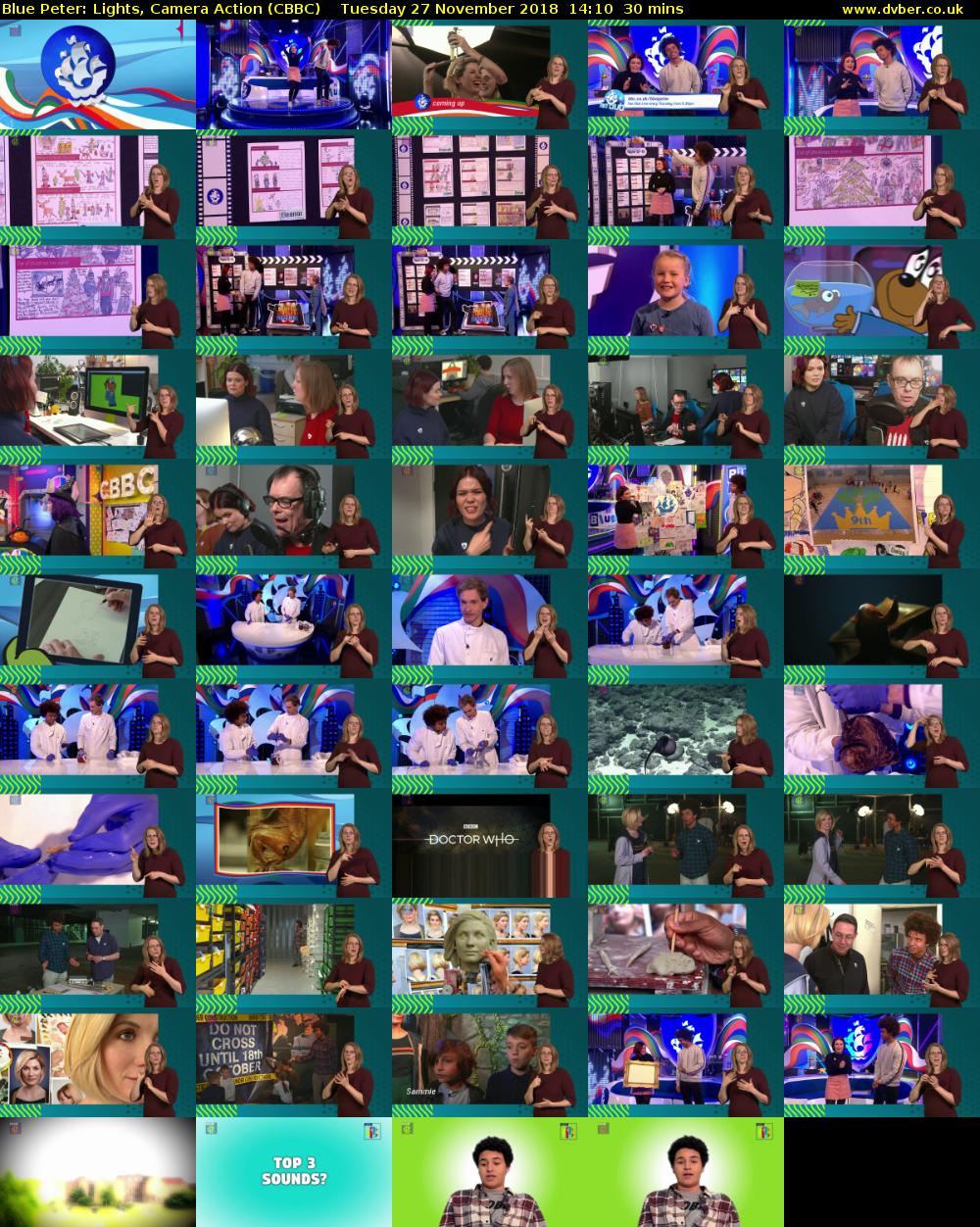 Blue Peter: Lights, Camera Action (CBBC) Tuesday 27 November 2018 14:10 - 14:40
