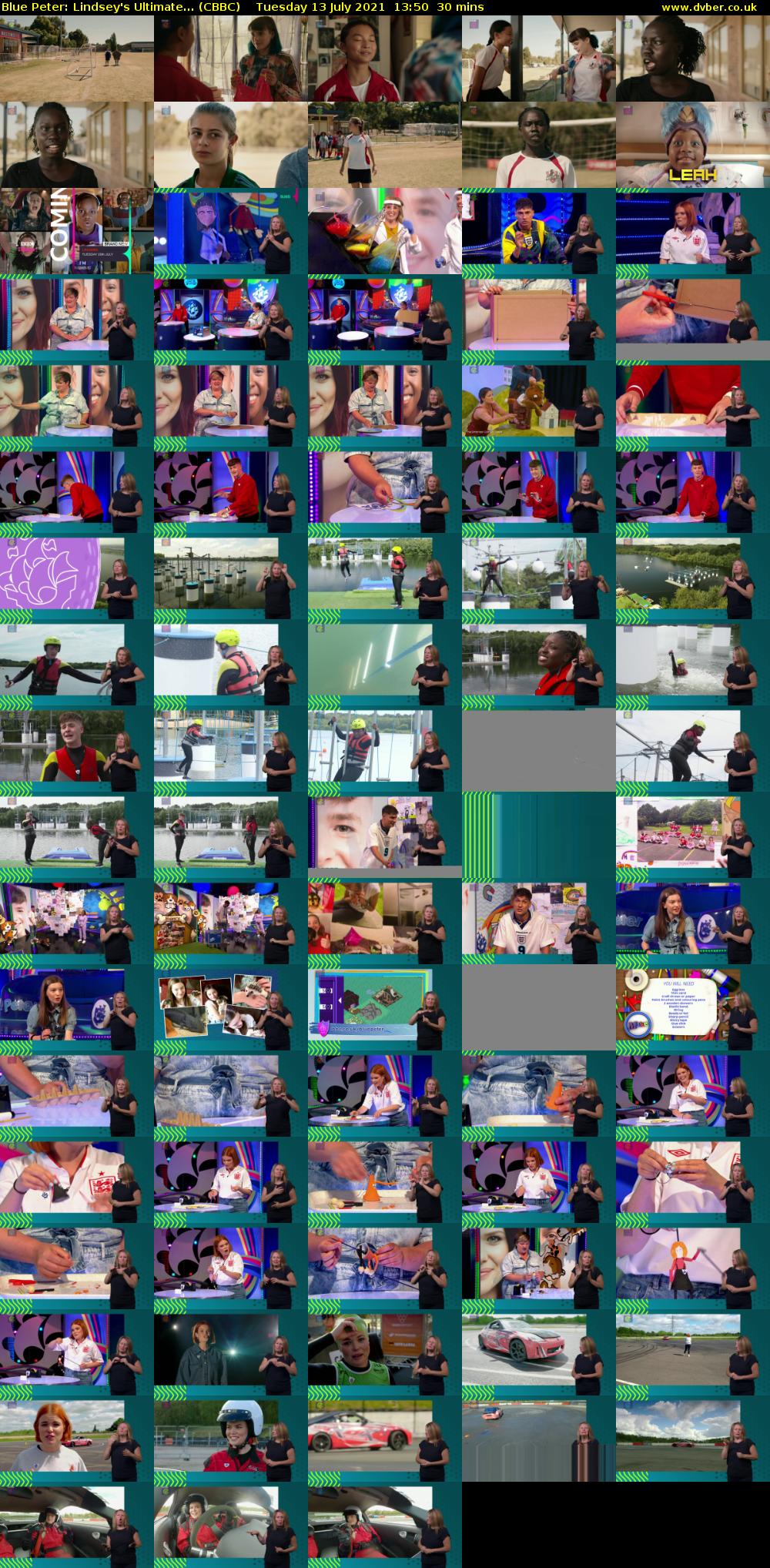 Blue Peter: Lindsey's Ultimate... (CBBC) Tuesday 13 July 2021 13:50 - 14:20