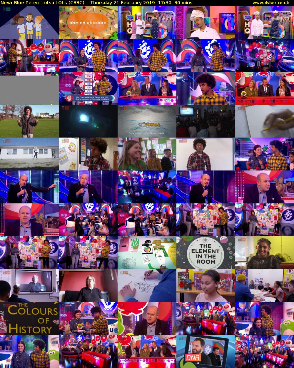 Blue Peter: Lotsa LOLs (CBBC) Thursday 21 February 2019 17:30 - 18:00