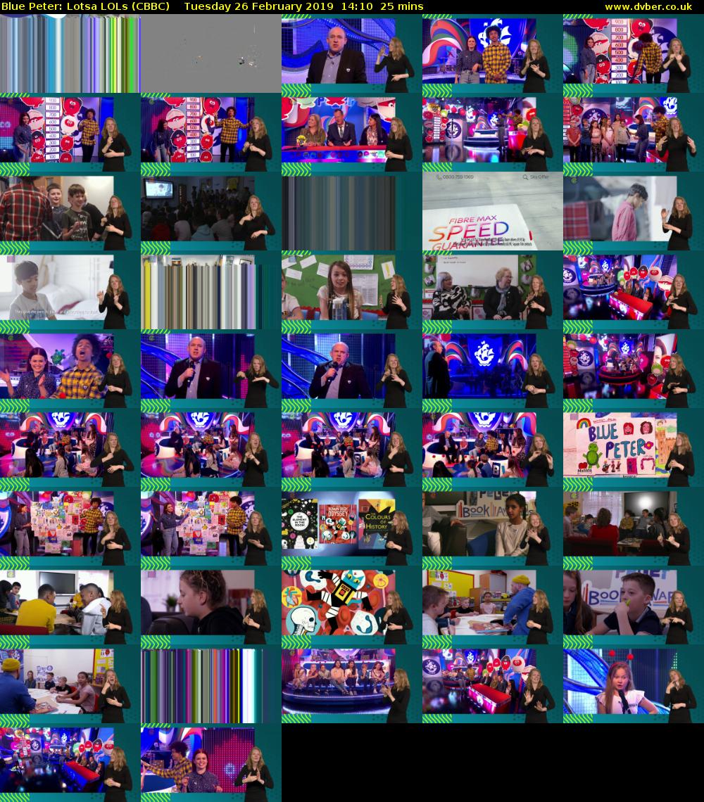 Blue Peter: Lotsa LOLs (CBBC) Tuesday 26 February 2019 14:10 - 14:35