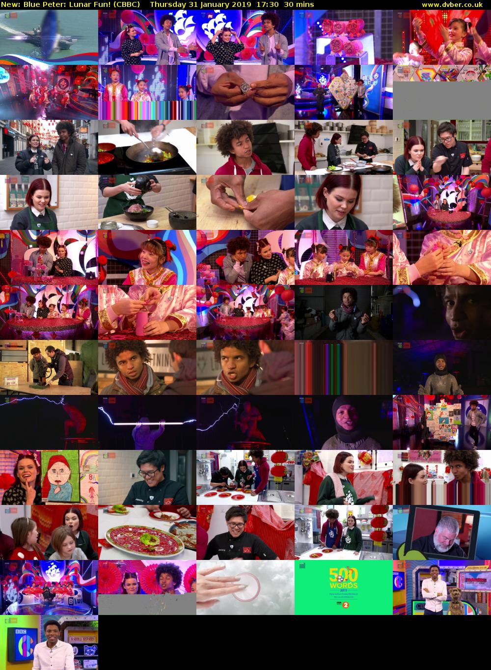 Blue Peter: Lunar Fun! (CBBC) Thursday 31 January 2019 17:30 - 18:00