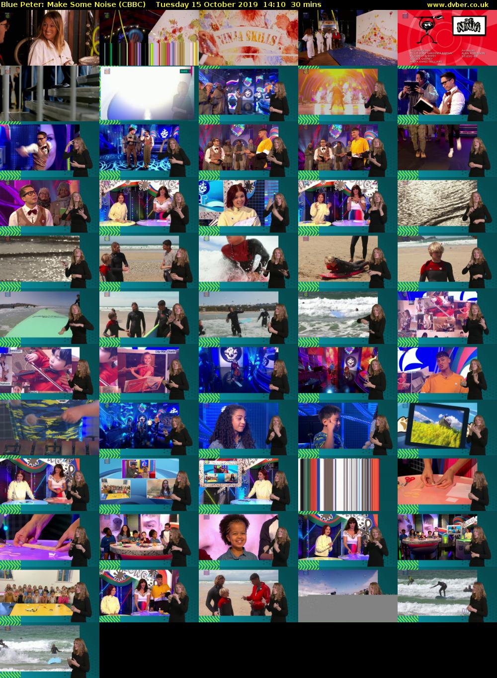 Blue Peter: Make Some Noise (CBBC) Tuesday 15 October 2019 14:10 - 14:40