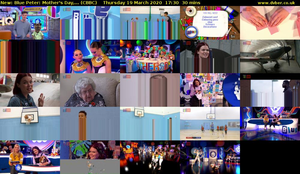 Blue Peter: Mother's Day,... (CBBC) Thursday 19 March 2020 17:30 - 18:00