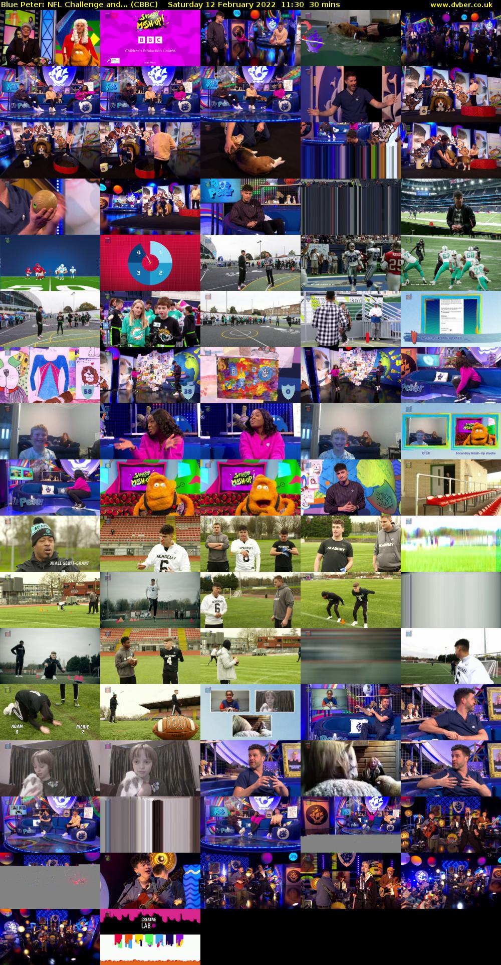 Blue Peter: NFL Challenge and... (CBBC) Saturday 12 February 2022 11:30 - 12:00