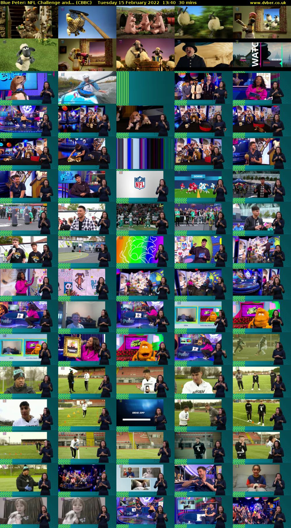 Blue Peter: NFL Challenge and... (CBBC) Tuesday 15 February 2022 13:40 - 14:10