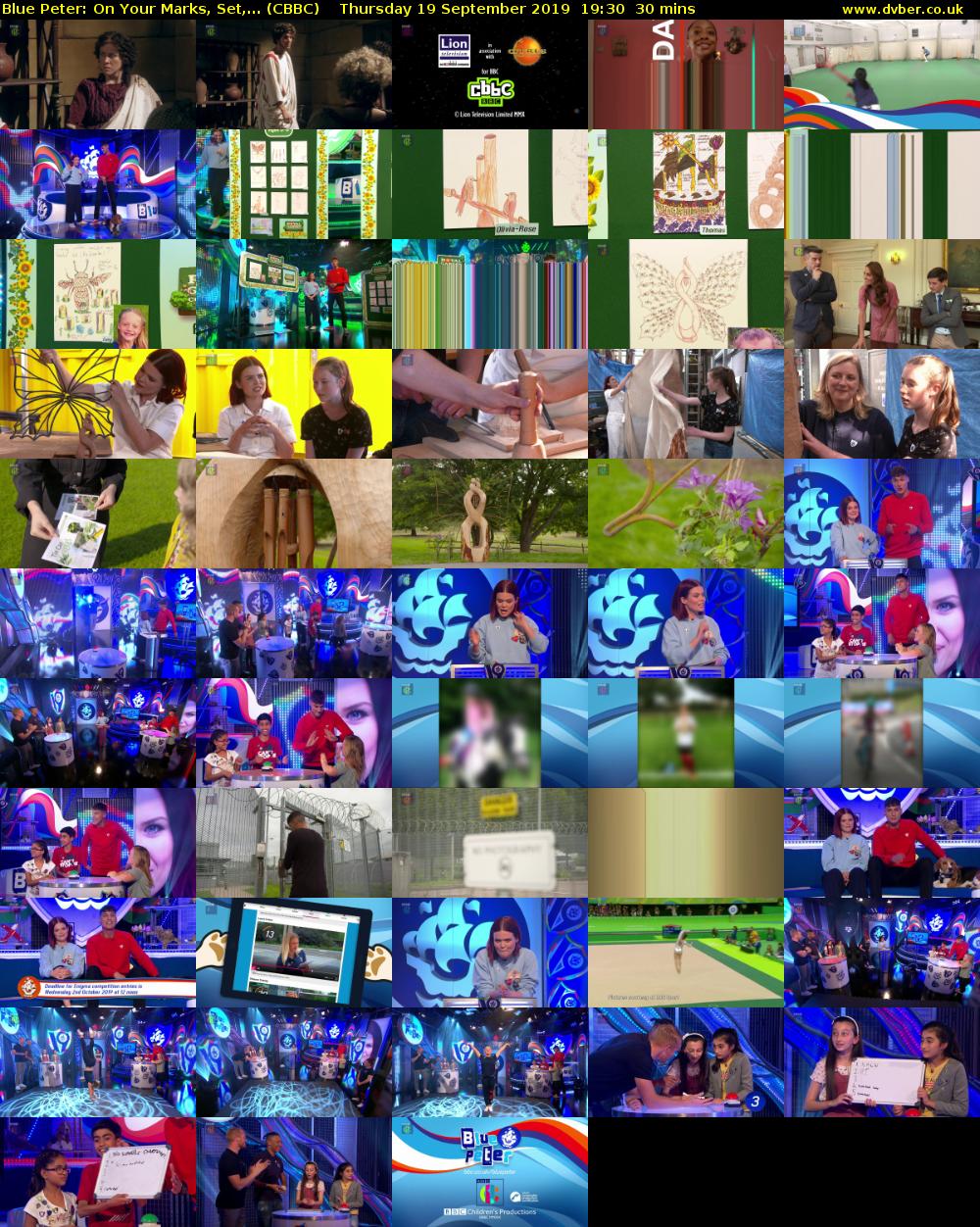 Blue Peter: On Your Marks, Set,... (CBBC) Thursday 19 September 2019 19:30 - 20:00