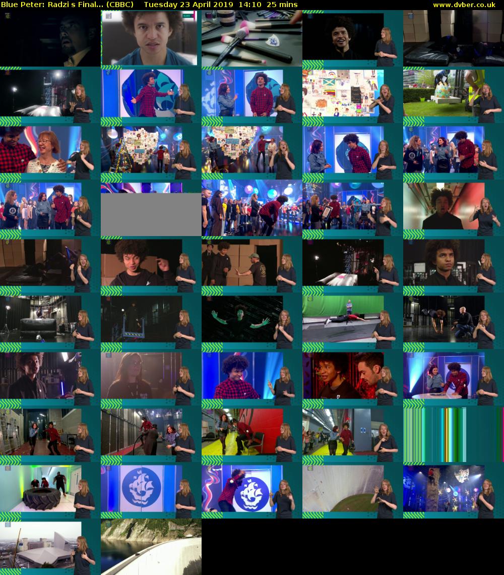 Blue Peter: Radzis Final... (CBBC) Tuesday 23 April 2019 14:10 - 14:35