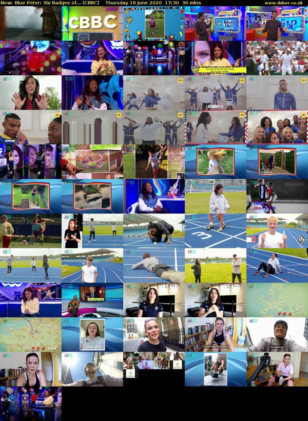 Blue Peter: Six Badges of... (CBBC) Thursday 18 June 2020 17:30 - 18:00