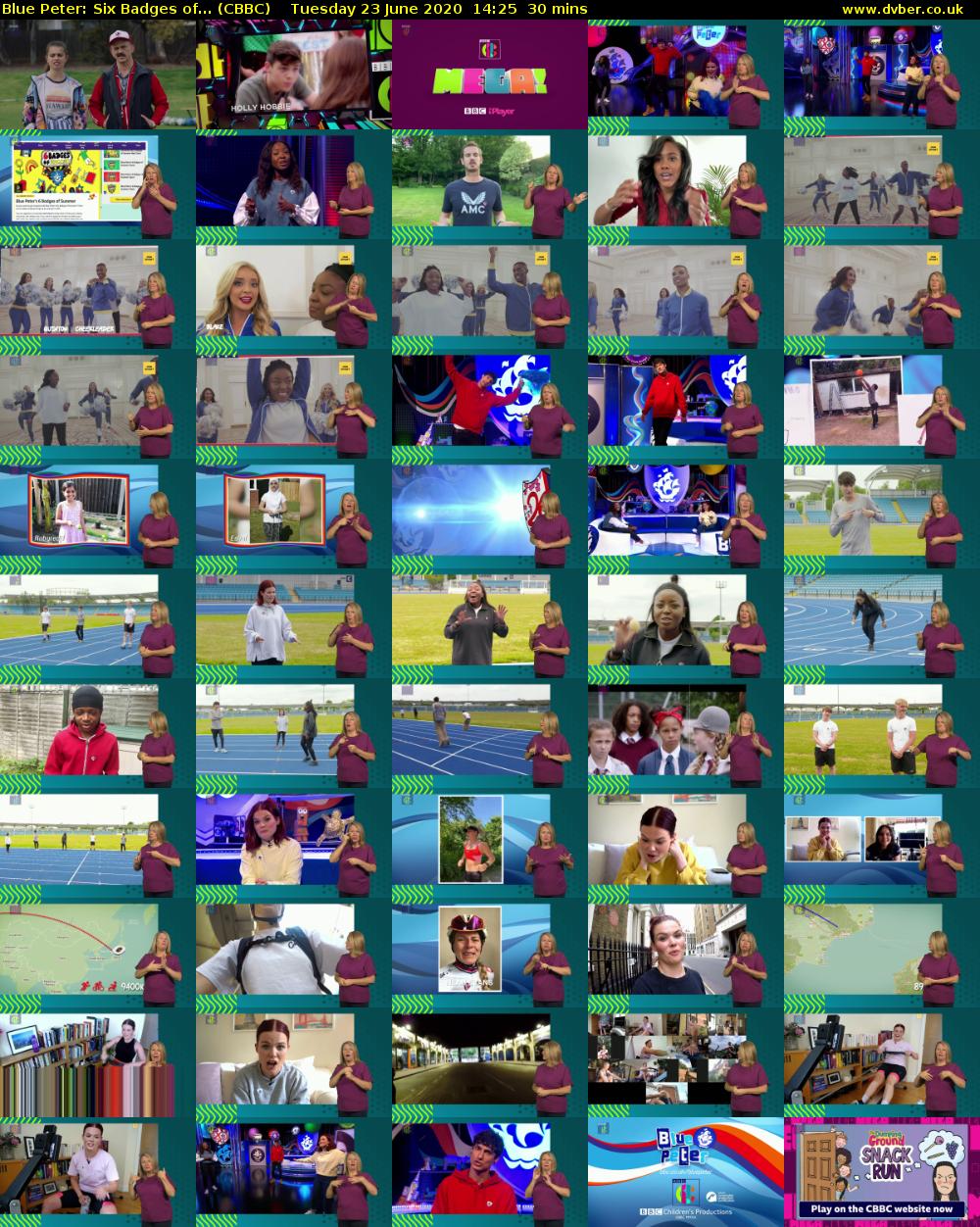 Blue Peter: Six Badges of... (CBBC) Tuesday 23 June 2020 14:25 - 14:55