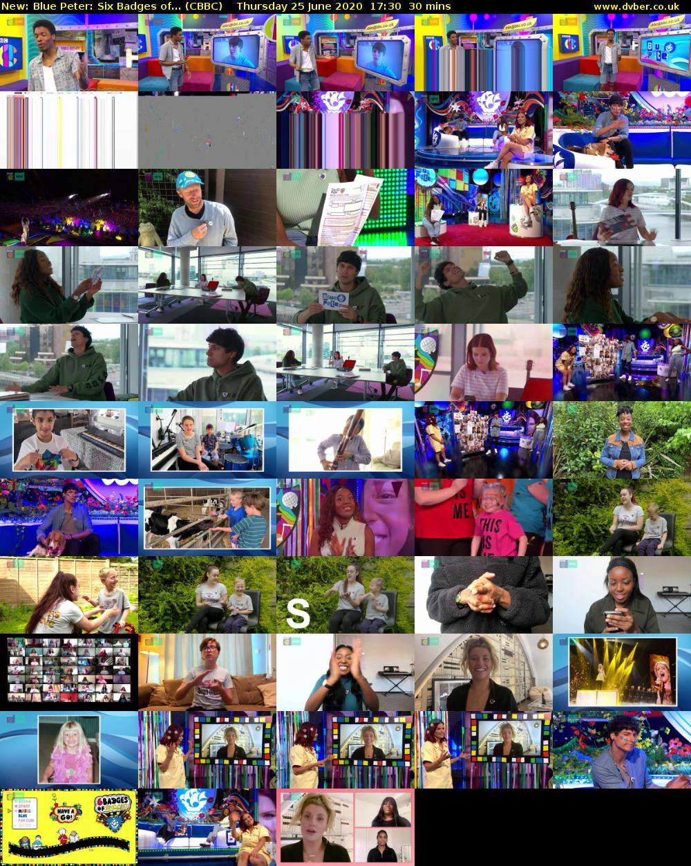 Blue Peter: Six Badges of... (CBBC) Thursday 25 June 2020 17:30 - 18:00