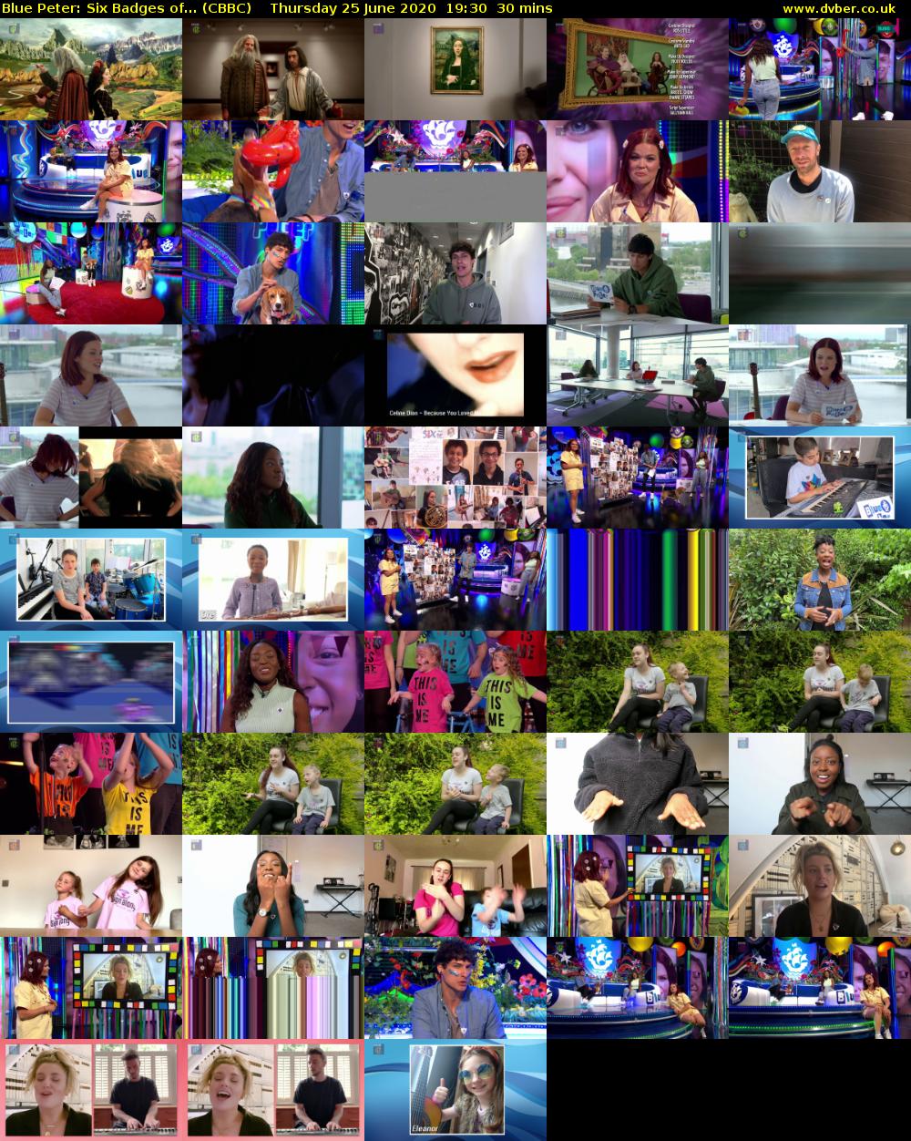 Blue Peter: Six Badges of... (CBBC) Thursday 25 June 2020 19:30 - 20:00