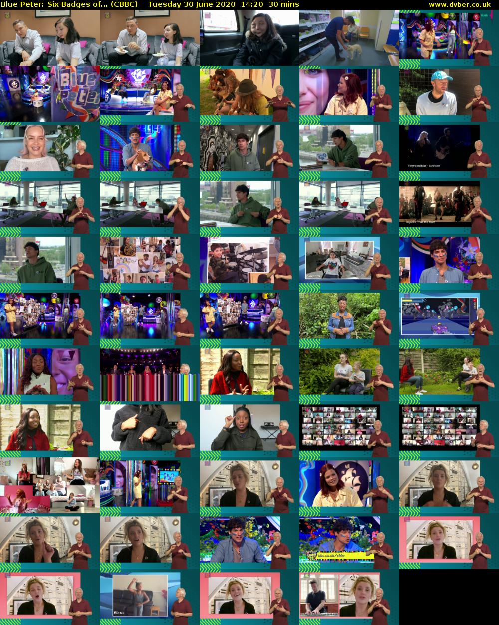 Blue Peter: Six Badges of... (CBBC) Tuesday 30 June 2020 14:20 - 14:50
