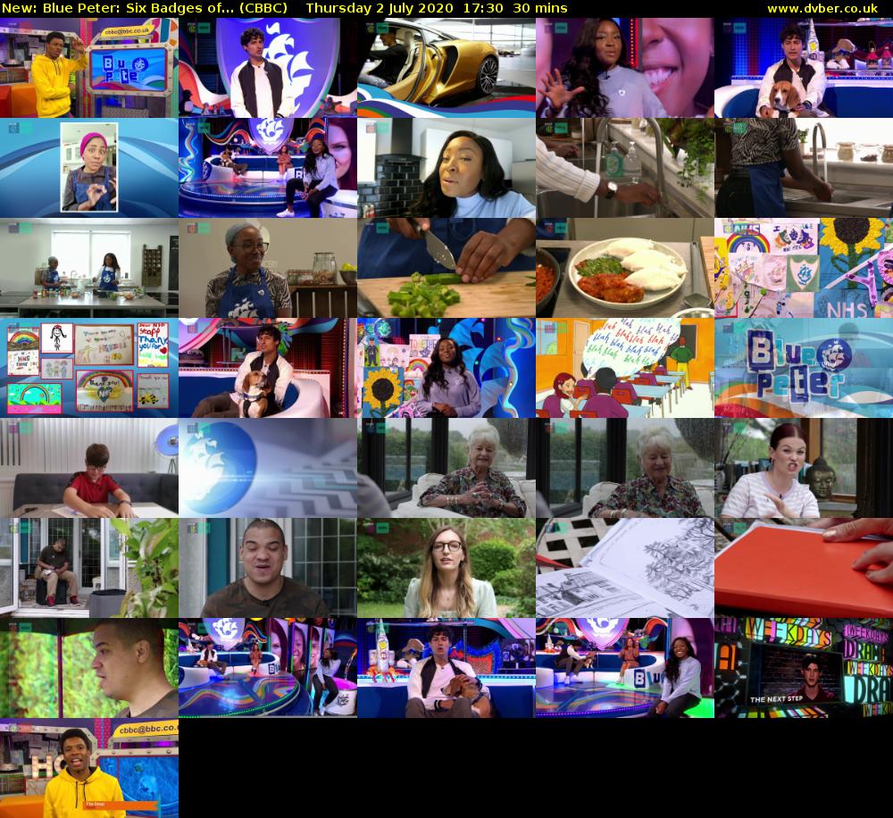Blue Peter: Six Badges of... (CBBC) Thursday 2 July 2020 17:30 - 18:00
