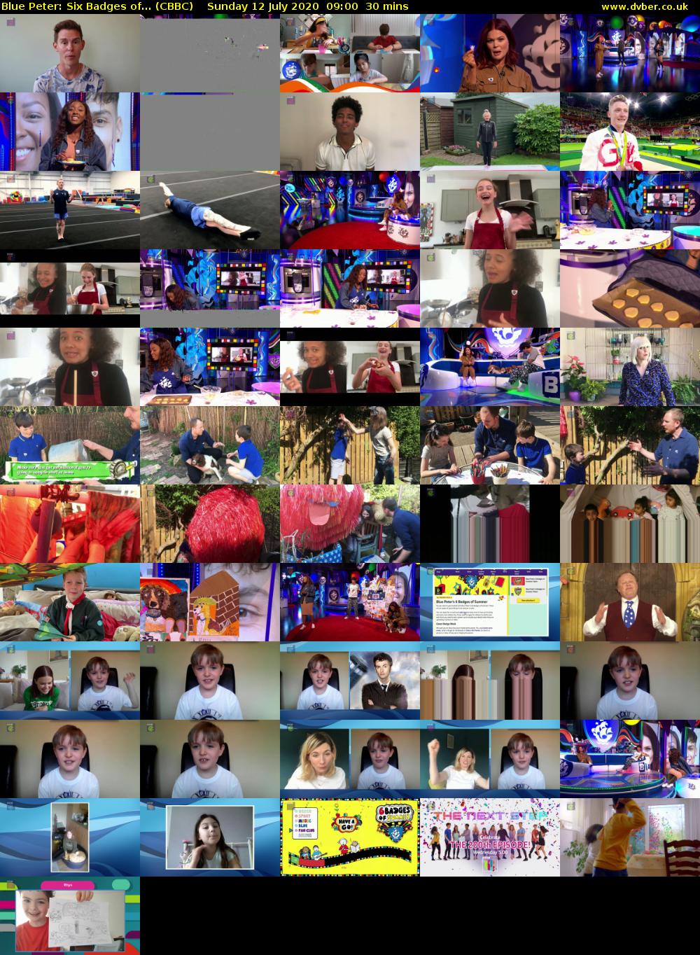 Blue Peter: Six Badges of... (CBBC) Sunday 12 July 2020 09:00 - 09:30