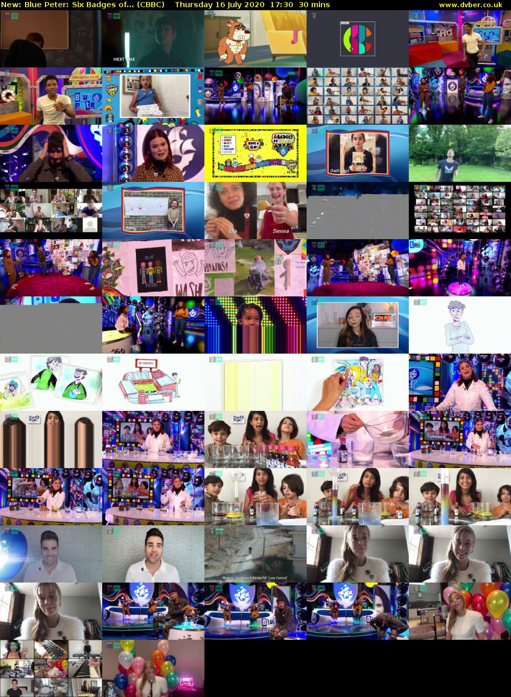Blue Peter: Six Badges of... (CBBC) Thursday 16 July 2020 17:30 - 18:00