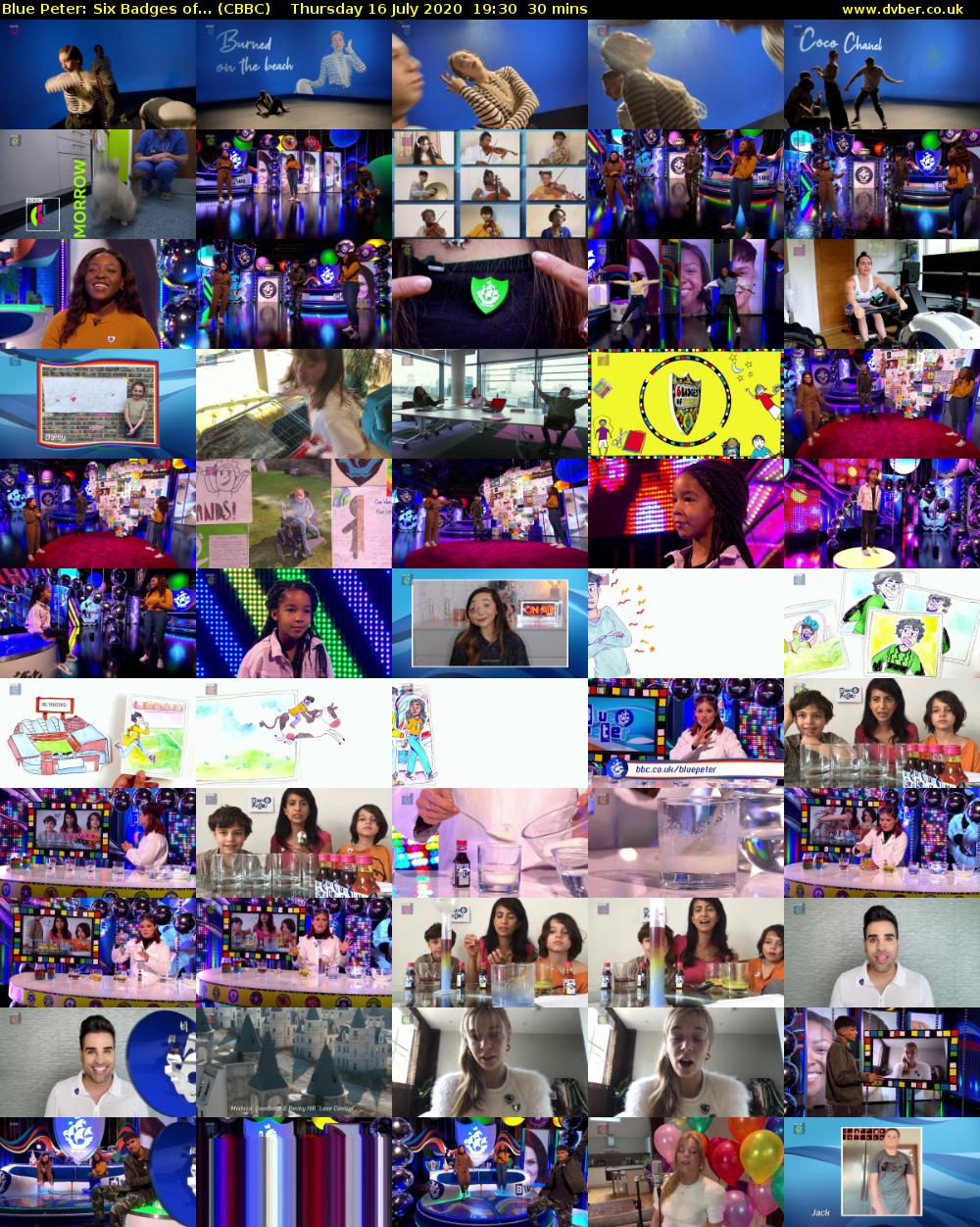Blue Peter: Six Badges of... (CBBC) Thursday 16 July 2020 19:30 - 20:00