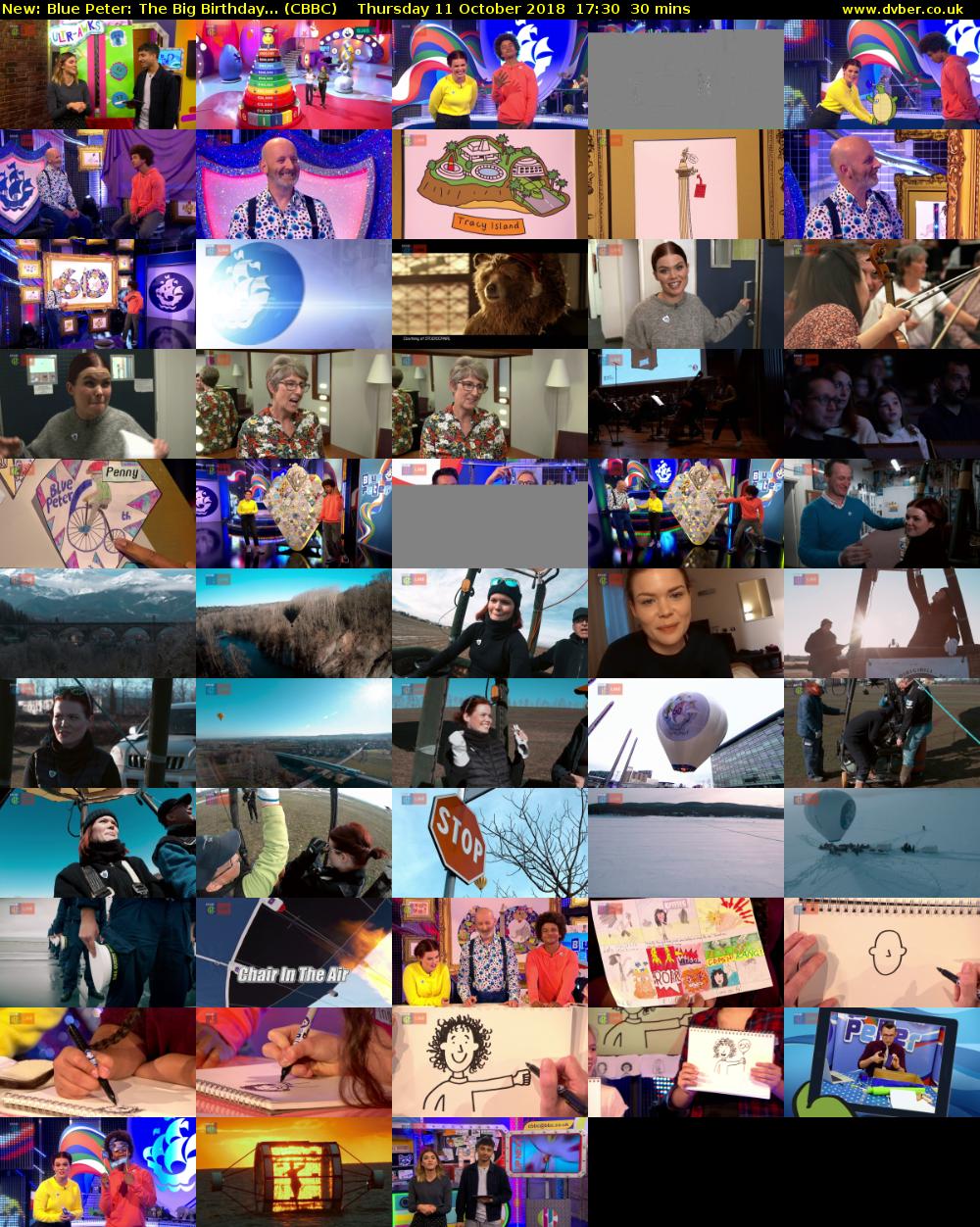 Blue Peter: The Big Birthday... (CBBC) Thursday 11 October 2018 17:30 - 18:00