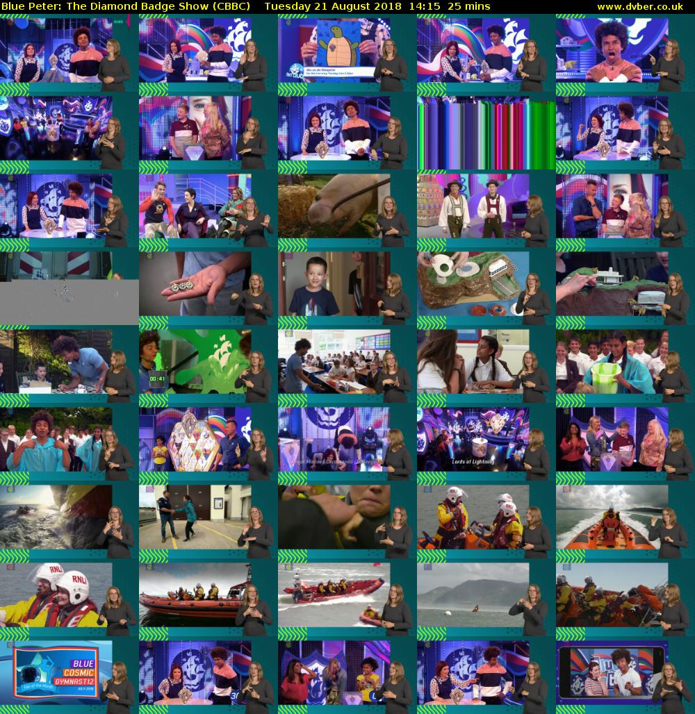 Blue Peter: The Diamond Badge Show (CBBC) Tuesday 21 August 2018 14:15 - 14:40