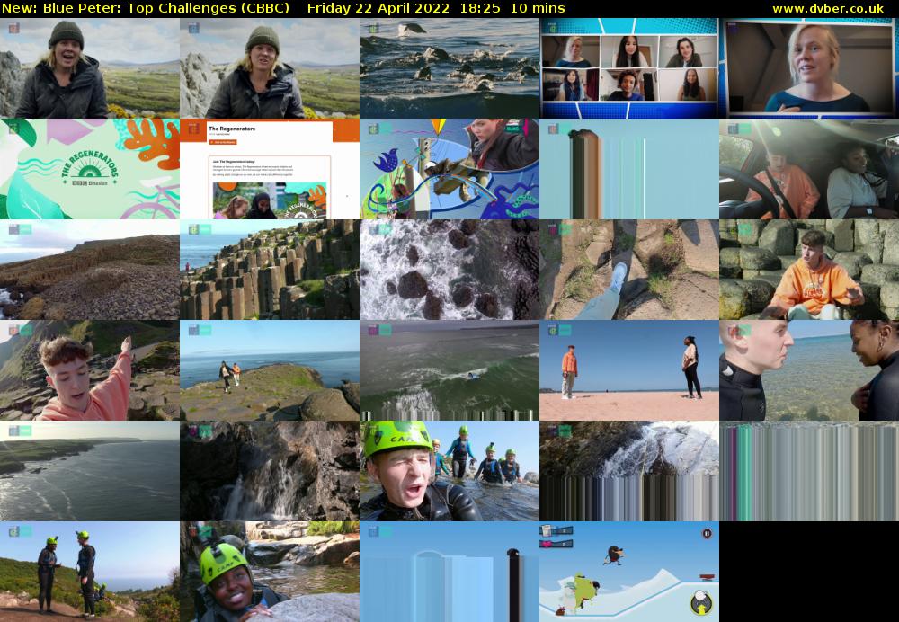 Blue Peter: Top Challenges (CBBC) Friday 22 April 2022 18:25 - 18:35