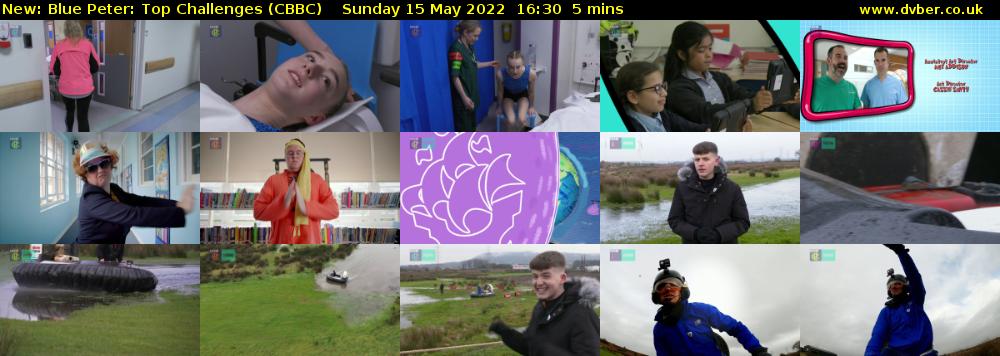 Blue Peter: Top Challenges (CBBC) Sunday 15 May 2022 16:30 - 16:35
