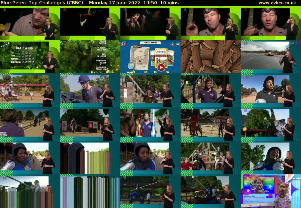 Blue Peter: Top Challenges (CBBC) Monday 27 June 2022 14:50 - 15:00
