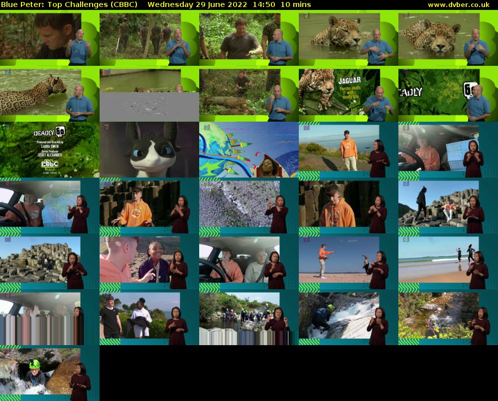 Blue Peter: Top Challenges (CBBC) Wednesday 29 June 2022 14:50 - 15:00