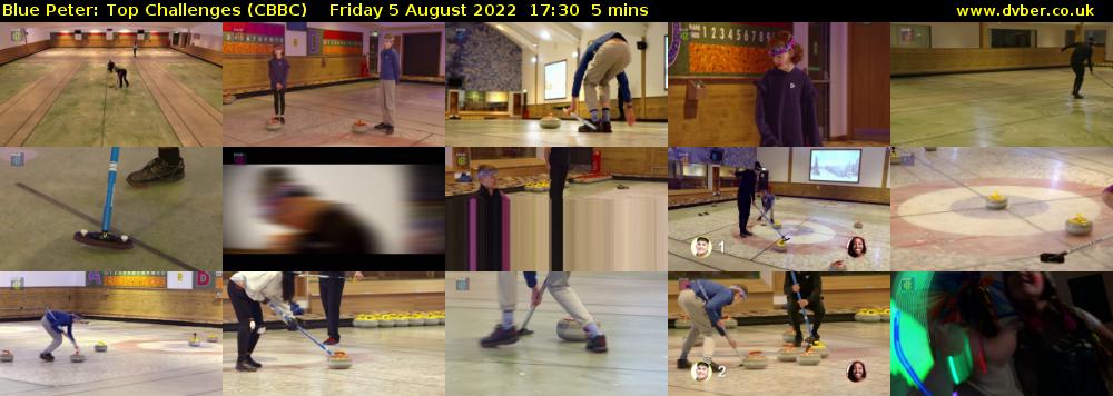 Blue Peter: Top Challenges (CBBC) Friday 5 August 2022 17:30 - 17:35
