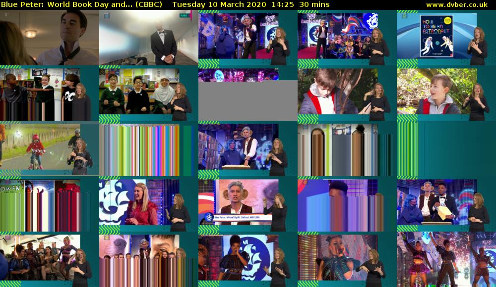 Blue Peter: World Book Day and... (CBBC) Tuesday 10 March 2020 14:25 - 14:55