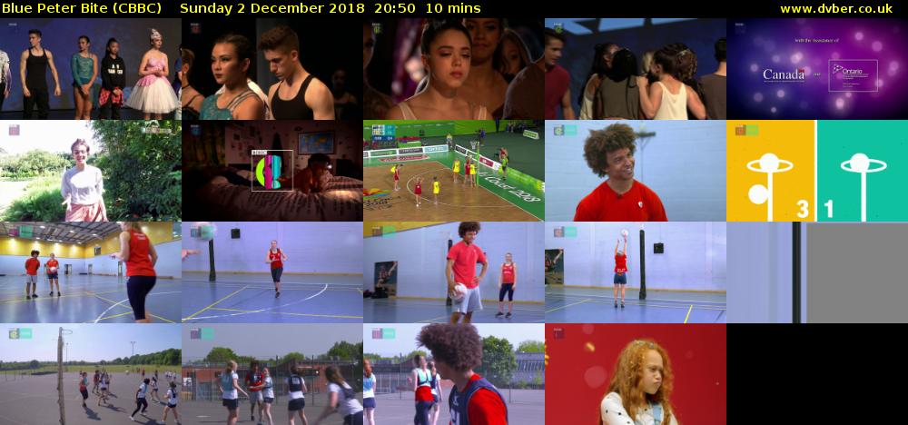 Blue Peter Bite (CBBC) Sunday 2 December 2018 20:50 - 21:00