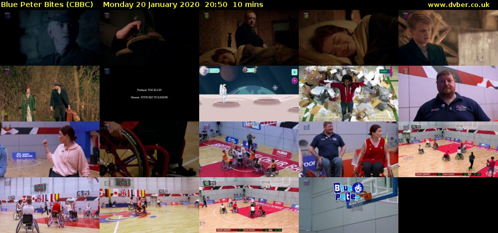 Blue Peter Bites (CBBC) Monday 20 January 2020 20:50 - 21:00