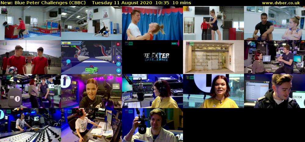 Blue Peter Challenges (CBBC) Tuesday 11 August 2020 10:35 - 10:45