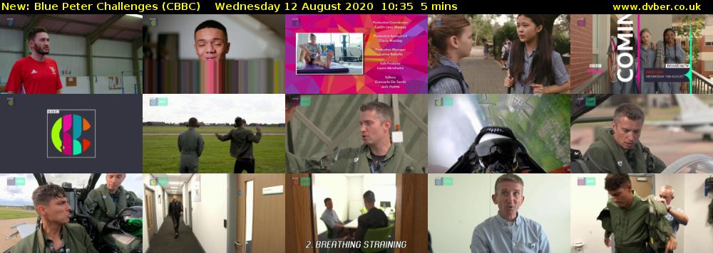 Blue Peter Challenges (CBBC) Wednesday 12 August 2020 10:35 - 10:40