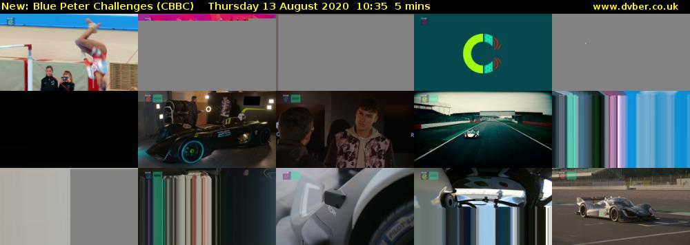 Blue Peter Challenges (CBBC) Thursday 13 August 2020 10:35 - 10:40