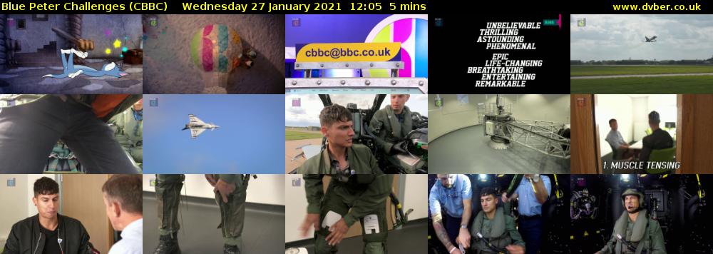 Blue Peter Challenges (CBBC) Wednesday 27 January 2021 12:05 - 12:10