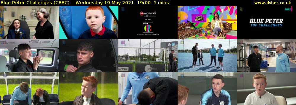 Blue Peter Challenges (CBBC) Wednesday 19 May 2021 19:00 - 19:05