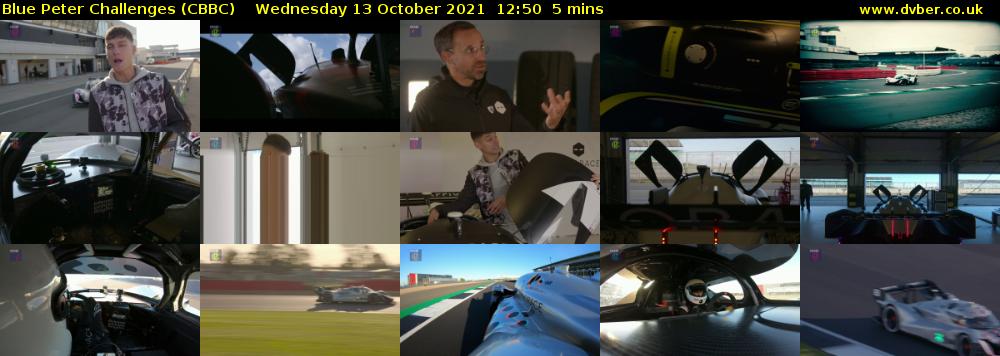 Blue Peter Challenges (CBBC) Wednesday 13 October 2021 12:50 - 12:55