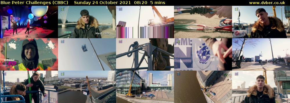 Blue Peter Challenges (CBBC) Sunday 24 October 2021 08:20 - 08:25