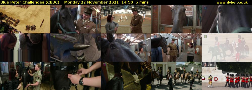 Blue Peter Challenges (CBBC) Monday 22 November 2021 14:50 - 14:55